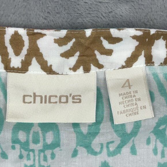 Chico’s Batik Beauty Norah Tunic Top Women’s Sz 4 XXL Beaded Embroidered Tribal - Picture 8 of 11